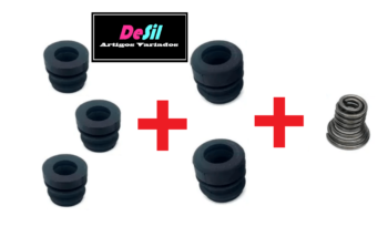 Kit Amortecedores Motosserras Tekna / Toyama / Lynus / Kawashima com 5 Amortecedores de Borracha + Mola