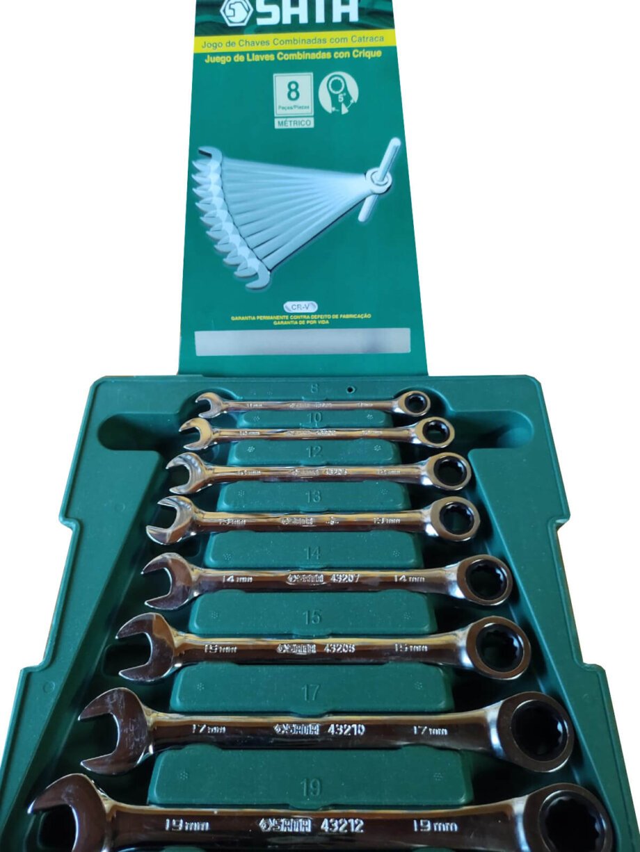 Chave Combinada com Catraca - SATA -  8 Chaves