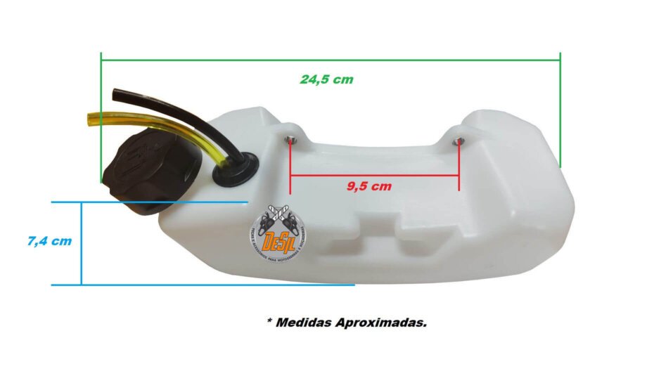 Tanque de Combustível para Roçadeira 33 cc - 2 furos