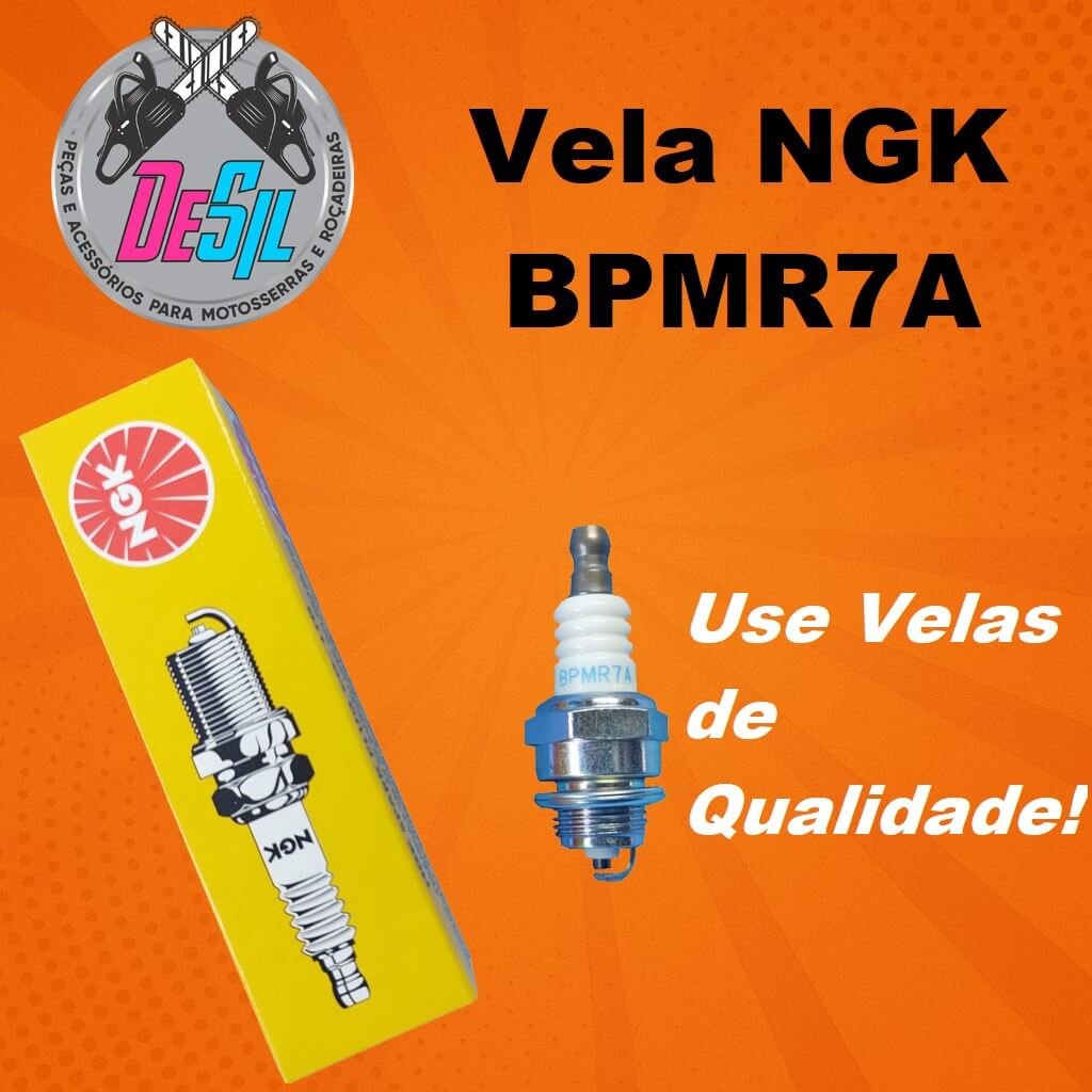 Vela para Motosserra Roçadeira Soprador - NGK BPMR7A - Vela Resistiva - 14 x 1,25 Vela para Motosserra Roçadeira Soprador - NGK BPMR7A - Vela Resistiva - 14 x 1,25
