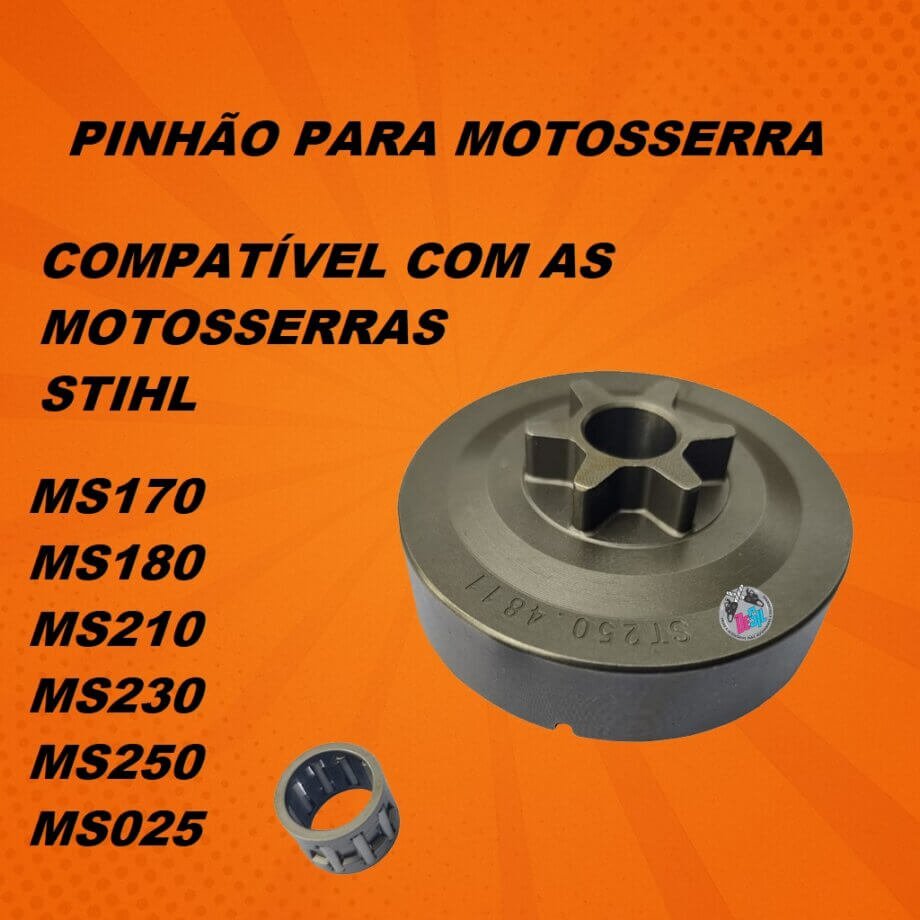 Pinhão Para Motosserra Stihl MS 170 MS 180 MS 210 MS 230 MS 250 com Rolamento