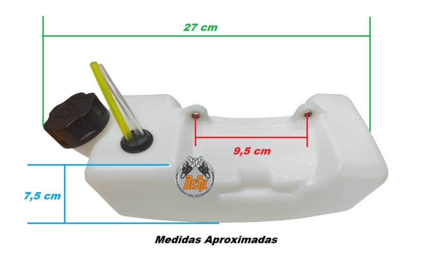 Tanque de Combustível para Roçadeira de 43 52 cc - 2 furos