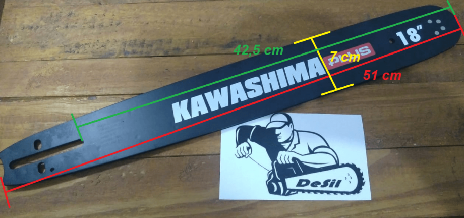 Kit Sabre e Corrente Para Motosserras TEKNA / TOYAMA / KAWASHIMA - 18" - 32 Dentes 3/8 1,5mm
