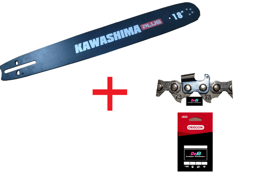 Kit Sabre e Corrente Para Motosserras TEKNA / TOYAMA / KAWASHIMA - 18" - 32 Dentes 3/8 1,5mm