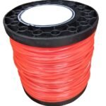 Rolo de Fio de Nylon 3,0 mm Quadrado - 1 KG! Para Roçadeiras - Laranja