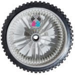 Kit com 02 Rodas e 02 Calotas da Roda Dianteira / da Tração Para Cortadores de Grama Trapp JT 55C