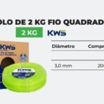 Rolo de Fio de Nylon para Roçadeira - 205 Metros - 3,0 mm - Quadrado - KWS