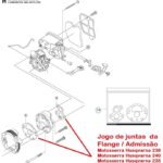 Jogo de Juntas da Flange para Motosserra Husqvarna 236 235 240 - Original