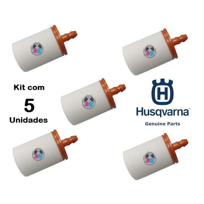 Kit com 5 Filtro de Combustível para Motosserra Roçadeira Soprador - Original Husqvarna Kit com 5 Filtro de Combustível para Motosserra Roçadeira Soprador