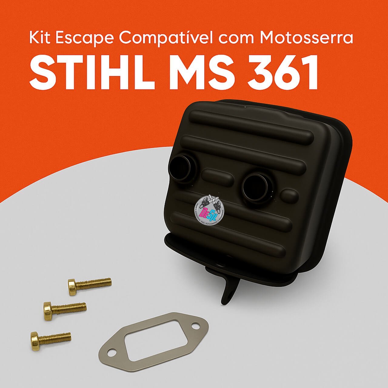 Silencioso, Junta e Parafusos para Motosserra Stihl MS 361 Silencioso Junta e Parafusos para Motosserra Stihl MS 361